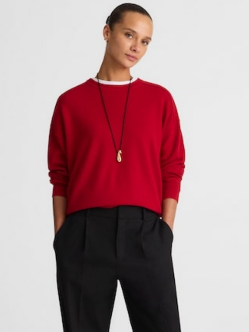 Madewell Hayes Merino Wool Pullover New Small Red